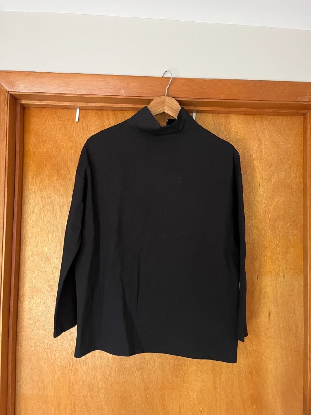 Emerson Fry Edie Mockneck Zipper Top Black Ponte Medium $138 - Picture 2 of 4